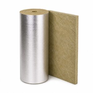 Rollo de lana mineral 8 lb/ft³ de alta densidad para aislamiento térmico y acústico en aplicaciones industriales